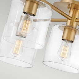 Luminosa Lighting Luminosa Hinkley Axel Multi Arm Semi Flush Ceiling Lamp Heritage Brass - thumbnail 3