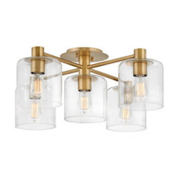 Luminosa Lighting Luminosa Hinkley Axel Multi Arm Semi Flush Ceiling Lamp Heritage Brass - thumbnail 1