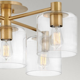 Luminosa Lighting Luminosa Hinkley Axel Multi Arm Semi Flush Ceiling Lamp Heritage Brass - thumbnail 4