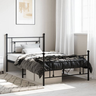 Berkfield Metal Bed Frame Without Mattress With Footboard Black 107X203Cm - image 1