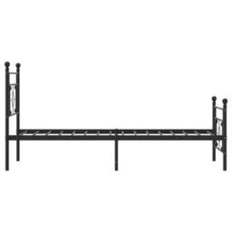 Berkfield Metal Bed Frame Without Mattress With Footboard Black 107X203Cm - thumbnail 6