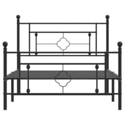 Berkfield Metal Bed Frame Without Mattress With Footboard Black 107X203Cm - thumbnail 5