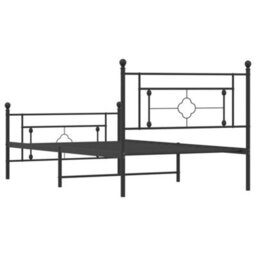 Berkfield Metal Bed Frame Without Mattress With Footboard Black 107X203Cm - thumbnail 7