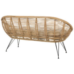 Beliani Garden Sofa 2 Seater Maratea Rattan Natural - thumbnail 6