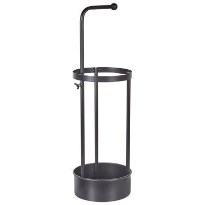 Beliani Umbrella Stand Monnaie Metal Black - image 1