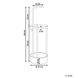 Beliani Umbrella Stand Monnaie Metal Black - thumbnail 3