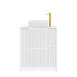 Royal Bathrooms Avenza 700mm Matt White Floor Standing Countertop Bathroom Vanity Unit 2 Drawer With Round Basin - thumbnail 6