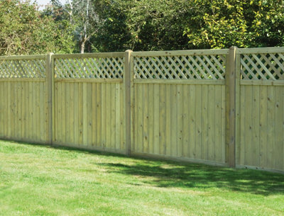 Timber Focus SertiWOOD Timber Focus Highgate Tongue & Groove Lattice Top Fence Panel 1.5M (H) 1.8M (W) 1 Panel