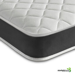 Starlight Beds Cooltouch Foam Free Spring Mattress Quilted Breathable Medium Soft White & Grey 4Ft Small Double 120Cm X 190Cm
