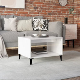 Berkfield Coffee Table High Gloss White 60X50X40 Cm Engineered Wood - thumbnail 1