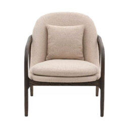 Xample Gallery Allegra Taupe Fabric Armchair, Padded Seat And Back Cushions, Solid Wood Frame, Fully Assembled, Comfortable Living Room - thumbnail 3