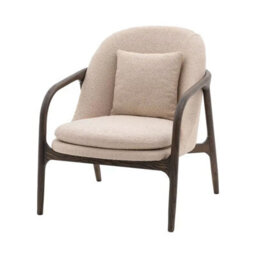Xample Gallery Allegra Taupe Fabric Armchair, Padded Seat And Back Cushions, Solid Wood Frame, Fully Assembled, Comfortable Living Room - thumbnail 4