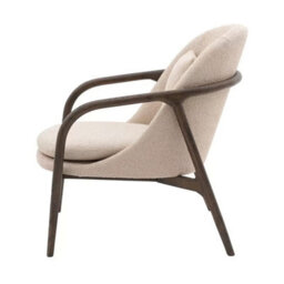 Xample Gallery Allegra Taupe Fabric Armchair, Padded Seat And Back Cushions, Solid Wood Frame, Fully Assembled, Comfortable Living Room - thumbnail 5