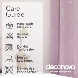 Deconovo Blackout Eyelet Curtains, Thermal Insulated Gold Wave Foil Printed For Kids Bedroom, W66 X L90 Inch, Baby Pink, 1 Pair - thumbnail 9