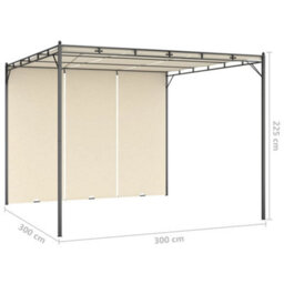 Berkfield Garden Gazebo With Side Curtain 3X3X2.25M Cream - thumbnail 8