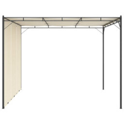 Berkfield Garden Gazebo With Side Curtain 3X3X2.25M Cream - thumbnail 3