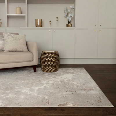 Furniturebox Uk Elysia Metallic Gold Lustre Rug 160X230 - image 1