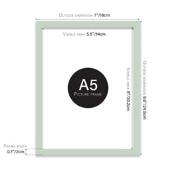 A5 Mint Green Picture Frame Fits A5 (14.8 X 21Cm - 5.8 X 8.3In) Poster, Photo, Artwork, Or Print. - thumbnail 2
