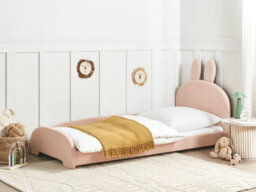 Beliani Kids Bed Rabbit Boucle Perros 90 X 200 Cm (Eu Single) Beige - thumbnail 2