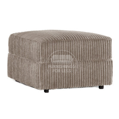 Furnishings For Less UK Luxor  Delta  Ferguson Coffee Fabric Soft Jumbo Cord Footstool