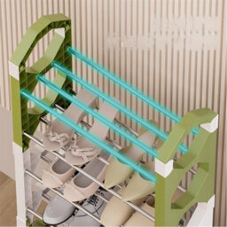 8 Tiers White&green 2-8 Tier Shoe Rack 50Cm Width Footwear Storage Shelf Organizer Stand - thumbnail 6