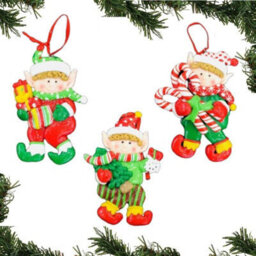 Shatchi 3Pc Christmas Tree Hanging Decorations With Cup Cake Candy Santa Snowman Teddy Xmas Tree Wall Home Décor Ornaments - thumbnail 3