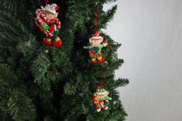 Shatchi 3Pc Christmas Tree Hanging Decorations With Cup Cake Candy Santa Snowman Teddy Xmas Tree Wall Home Décor Ornaments - thumbnail 4
