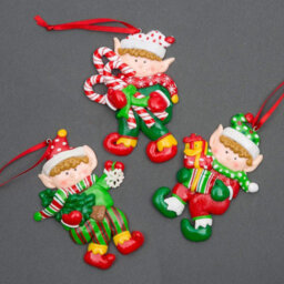 Shatchi 3Pc Christmas Tree Hanging Decorations With Cup Cake Candy Santa Snowman Teddy Xmas Tree Wall Home Décor Ornaments - thumbnail 8