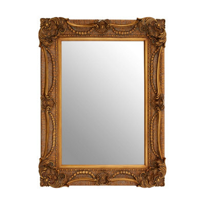 Orsina Pewter Frame Wall Mirror With Bead & Leaf Design, Embossed Floral Mirror, Landscape Or Portrait Style Mirror - image 1