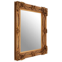 Orsina Pewter Frame Wall Mirror With Bead & Leaf Design, Embossed Floral Mirror, Landscape Or Portrait Style Mirror - thumbnail 2