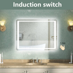 AVER-GROWTH Illuminated Bathroom Mirror With Led Lights Dimmable Demister Pad Motion Sensor Switch Vertical/horizontal Wall Mounted 700X500mm - thumbnail 3