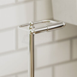 Toilet Paper Roll Holder Floor Free Standing Stainless Steel Chrome Bathroom - thumbnail 2