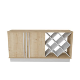 Decorotika Luna Sideboard Storage With Wine Rack And Two Doors - Oak Pattern And White - thumbnail 5