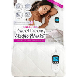 Sweet Dreams Electric Blanket Single Size - Plush Fleece Quilted - 10 Timer & 9 Heat Settings - Overheat Protection - thumbnail 1