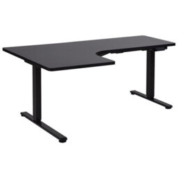 Beliani Electric Adjustable Corner Desk Destines 160 Cm 109 Cm Black Left Hand
