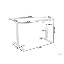 Beliani Electric Adjustable Corner Desk Destines Black 160 Cm 109 Cm Left Hand - thumbnail 3
