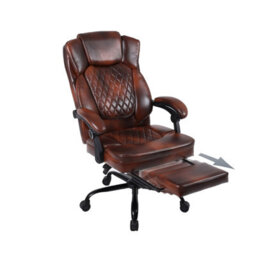 Pvc Leather Effect Gaming Chair, Gas Lift Swivel High Back Ergonomic Chair With Footrest And Lumbar Support - thumbnail 5