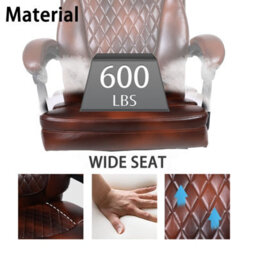 Pvc Leather Effect Gaming Chair, Gas Lift Swivel High Back Ergonomic Chair With Footrest And Lumbar Support - thumbnail 4