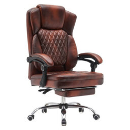 Pvc Leather Effect Gaming Chair, Gas Lift Swivel High Back Ergonomic Chair With Footrest And Lumbar Support