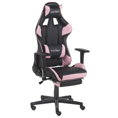 Beliani Gaming Chair Victory Faux Leather Pink - image 1