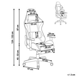 Beliani Gaming Chair Victory Faux Leather Pink - thumbnail 3