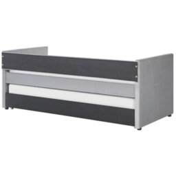 Beliani Trundle Bed Velvet Troyes 90 X 200 Cm (Eu Single) Light Grey - thumbnail 5
