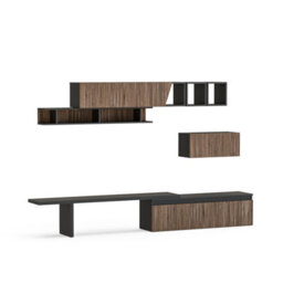 Decorotika Mery Moduler Modern Tv Unit Wall Mount Customizable Layout Black Alina - thumbnail 4