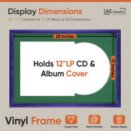 "AK Frames 25X17"" Purple Classic Vinyl Record Frame With Emerald Mount For 12 Inch Lp Cover & Disc - Overlapped Design" - thumbnail 2