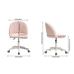 Living And Home Light Pink Height Adjustable Vanity Chair Dressing Stool With Wheels - thumbnail 6