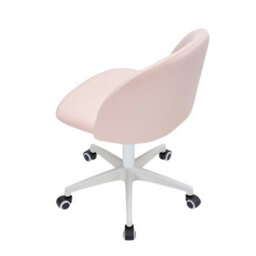 Living And Home Light Pink Height Adjustable Vanity Chair Dressing Stool With Wheels - thumbnail 4