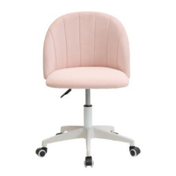 Living And Home Light Pink Height Adjustable Vanity Chair Dressing Stool With Wheels - thumbnail 2