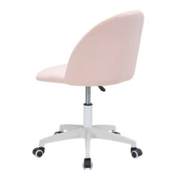 Living And Home Light Pink Height Adjustable Vanity Chair Dressing Stool With Wheels - thumbnail 3