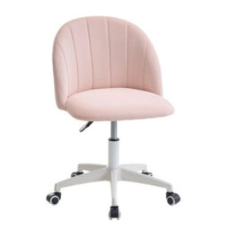 Living And Home Light Pink Height Adjustable Vanity Chair Dressing Stool With Wheels - thumbnail 1