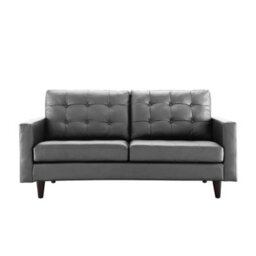 Eco Living Stockholm 3+2 Seater Sofa Set, Button Tufted Grey Premium Leather - thumbnail 2